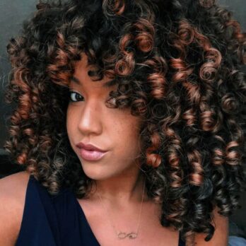 afro wigs short brown ombre kinky curly wig