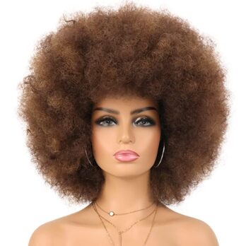 brown afro wig