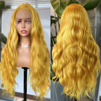 Yellow Wig Curly Lace Front Cosplay Wigs