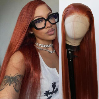 Long orange hair wig lace front wigs