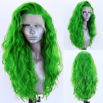 green lace front wig